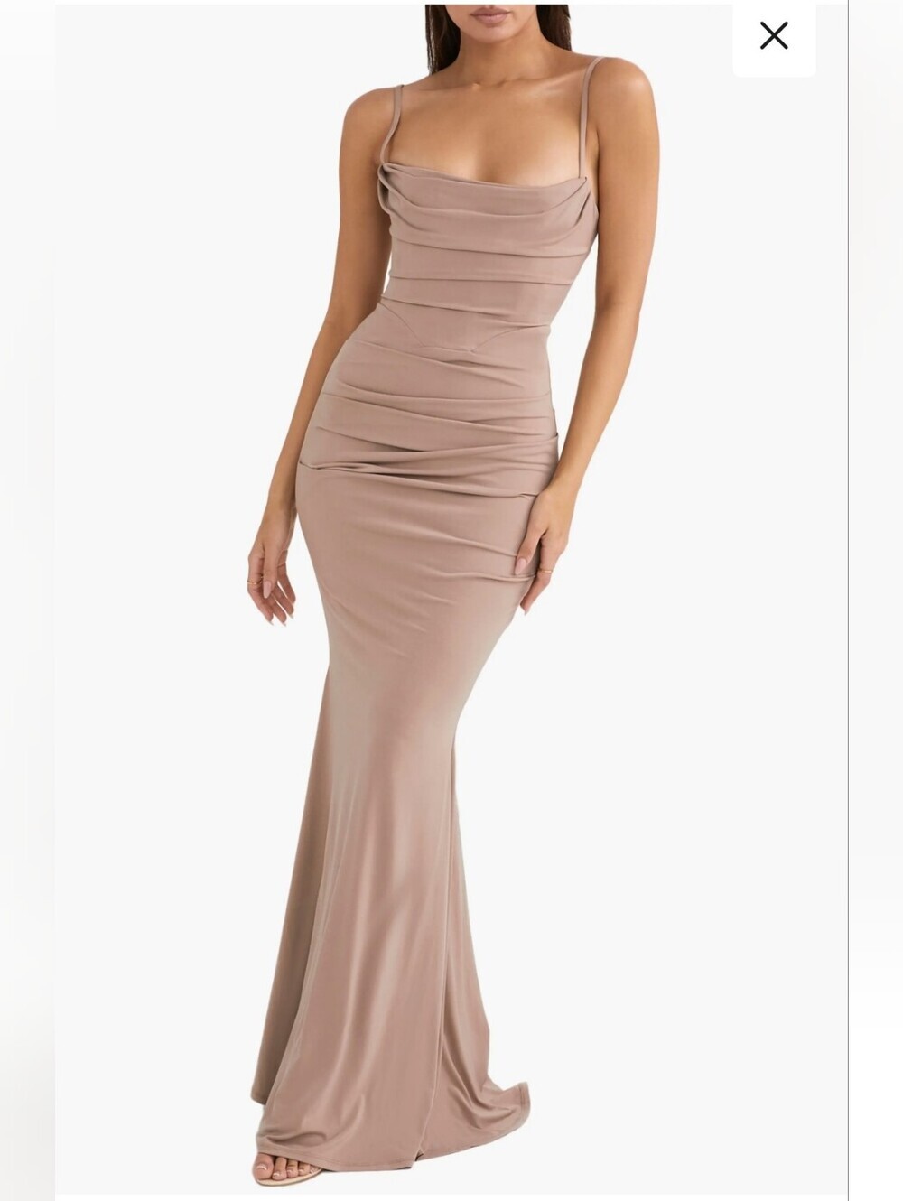 House Of CB | Medium | Milena Almond Jersey Corset Maxi Dress